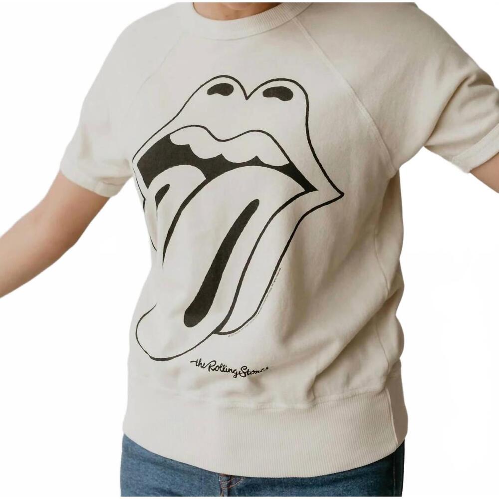 NEW PEOPLE OF LEISURE rolling stones raglan tee in ivory